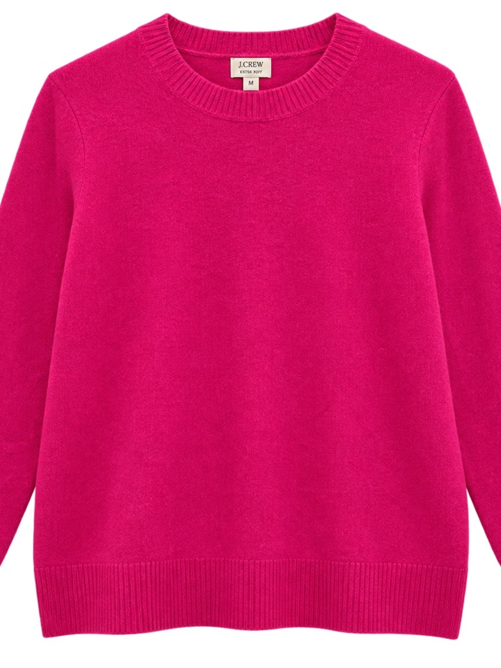 J.Crew Extra-Soft Hot Pink Classic Crewneck Sweater